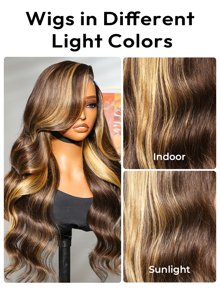 Honey Blonde Highlight Wig