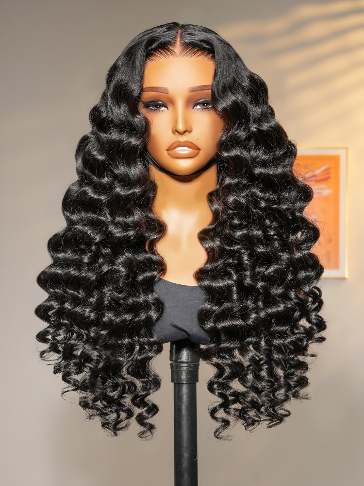 Loose Wave Wand Curls Wig 13x6 HD Lace Front Human Hair Wig With Pre-plucked&bleached