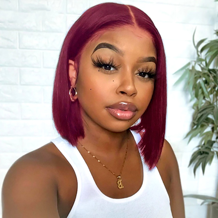 Burgundy Bob Wig