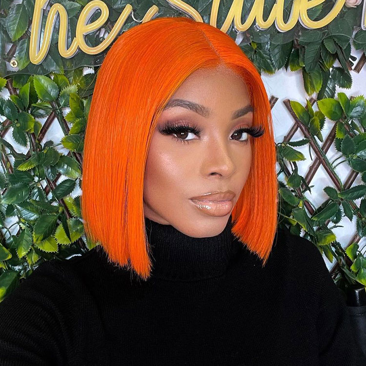 Orange Bob Lace Wig