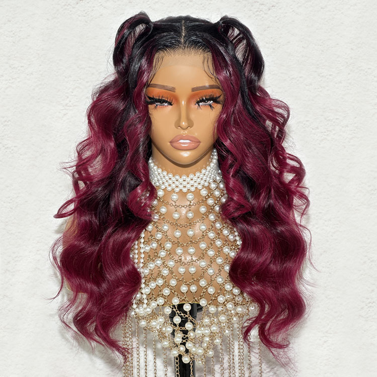 Ombre Burgundy Wig