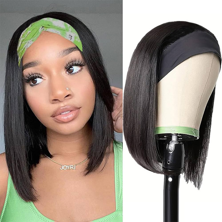 Straight Human Hair Headband Wigs