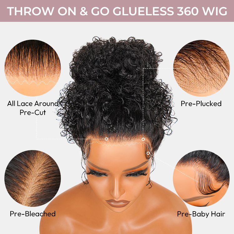 360 glueless wig