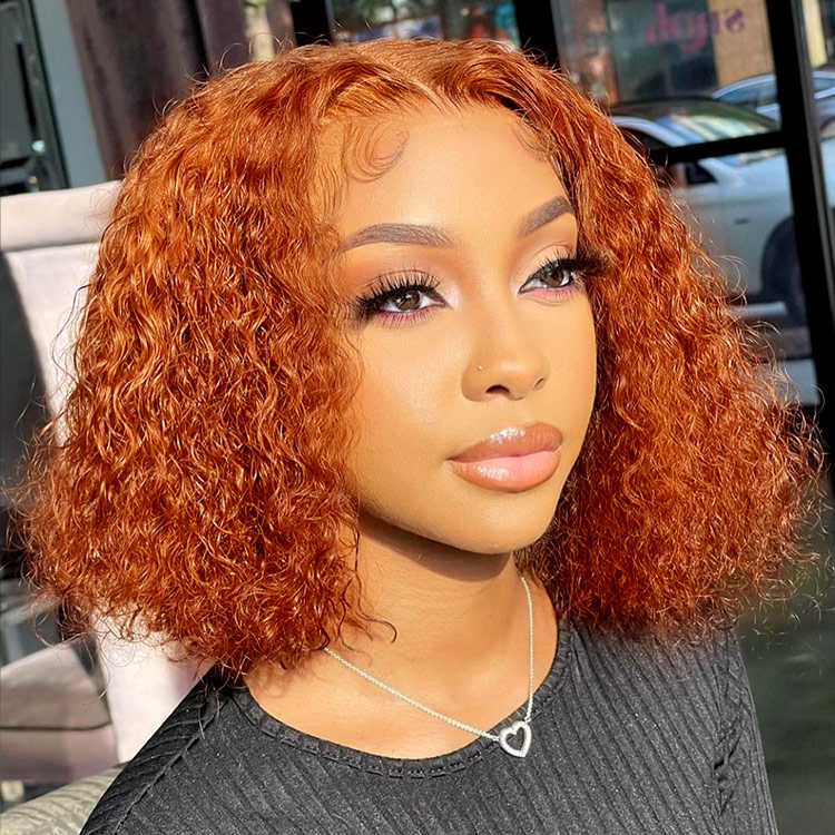 Ginger Curly Bob Wigs