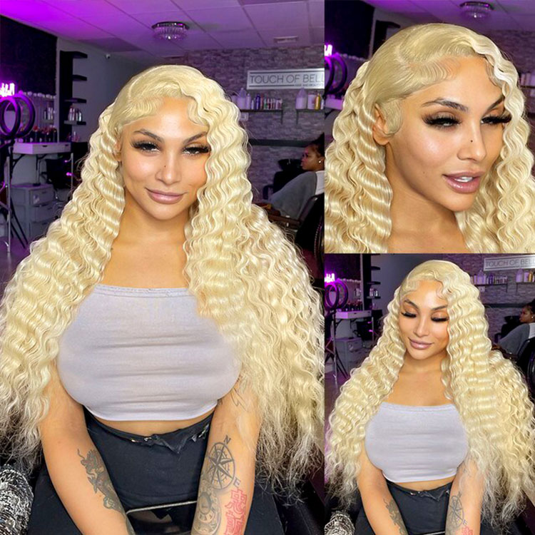 Blonde Crimped Wigs