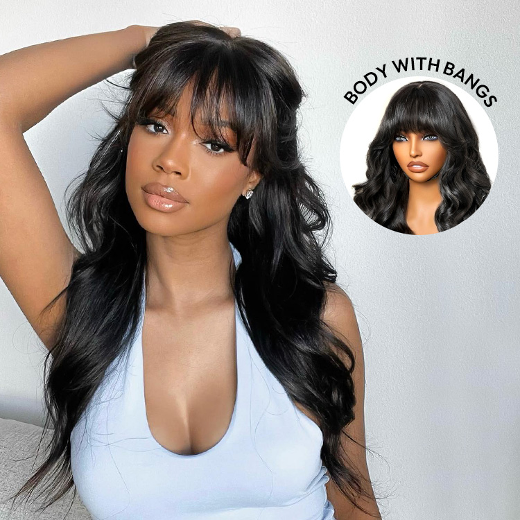 Body Wave Wig With Bangs