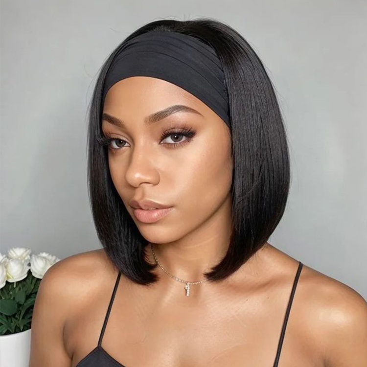 Human Hair Headband Bob Wigs