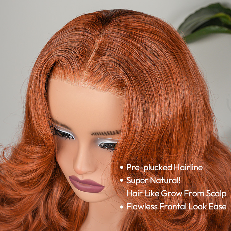 Burnt Orange Ocean Wave Wig