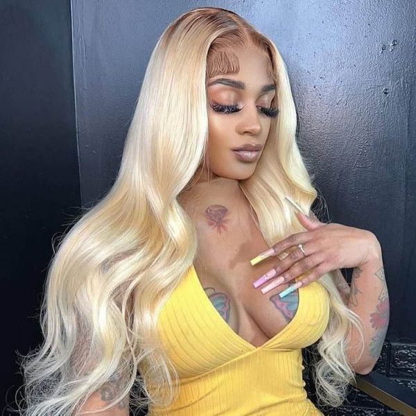 Body Wave 613 Blonde with Dark Roots Wig