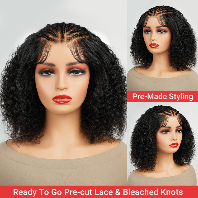 Curly braided lace wig