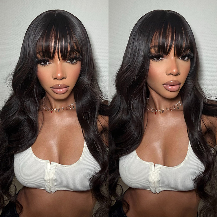 Body Wave Wig With Bangs