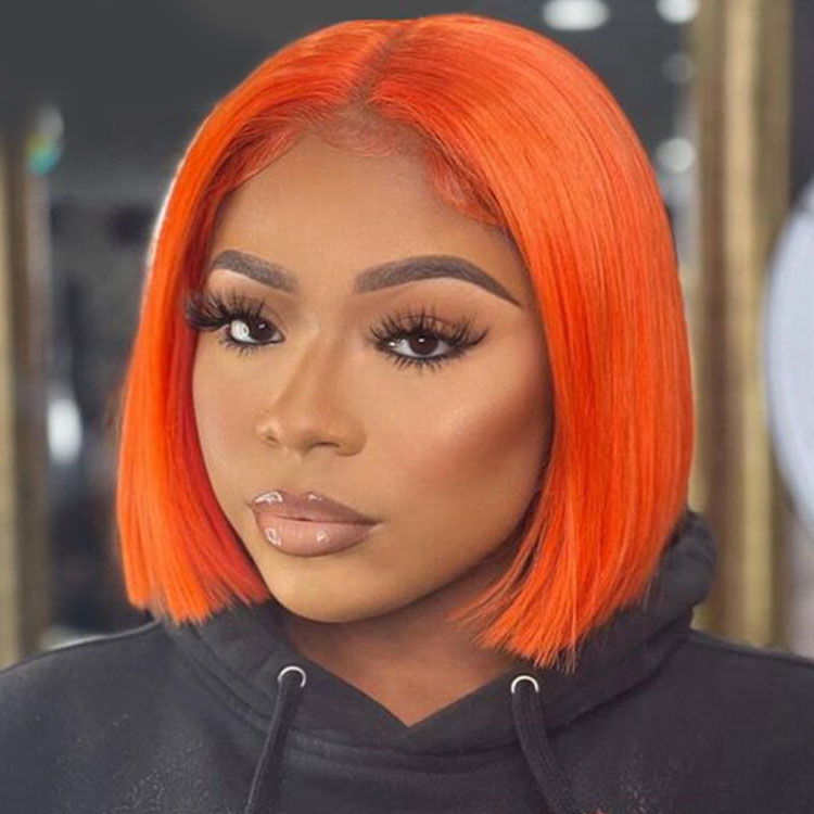 Orange Bob Wigs