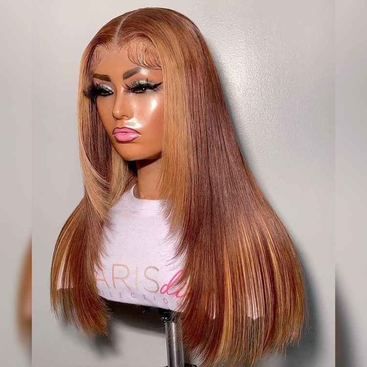 Brown Layered Straight Wig 