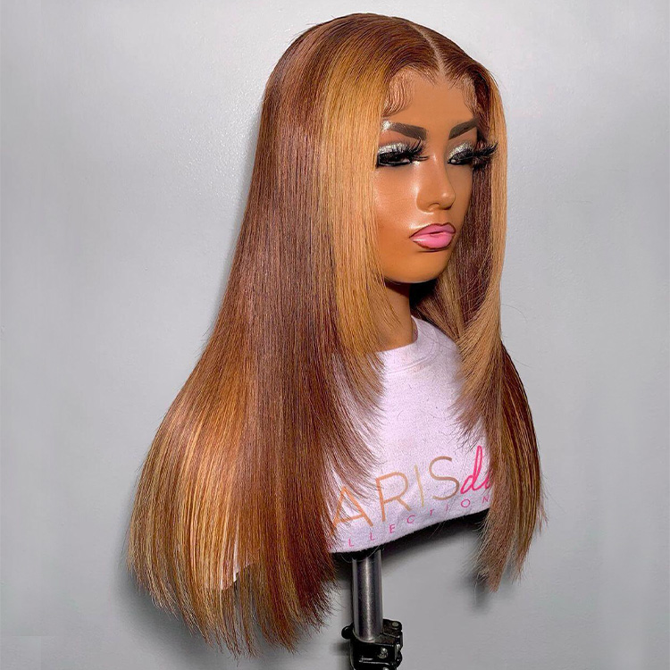 Brown Layered Straight Wig 