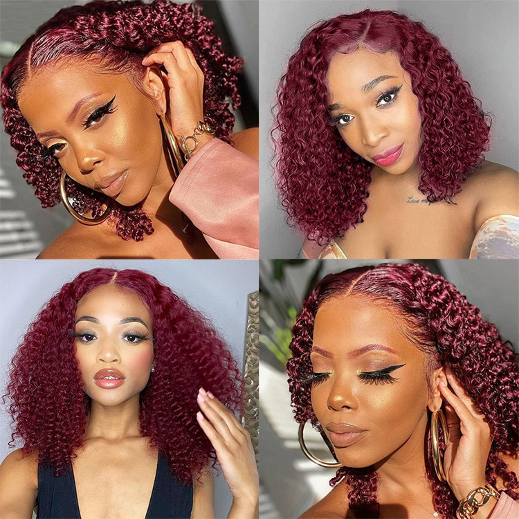 burgundy curly wig