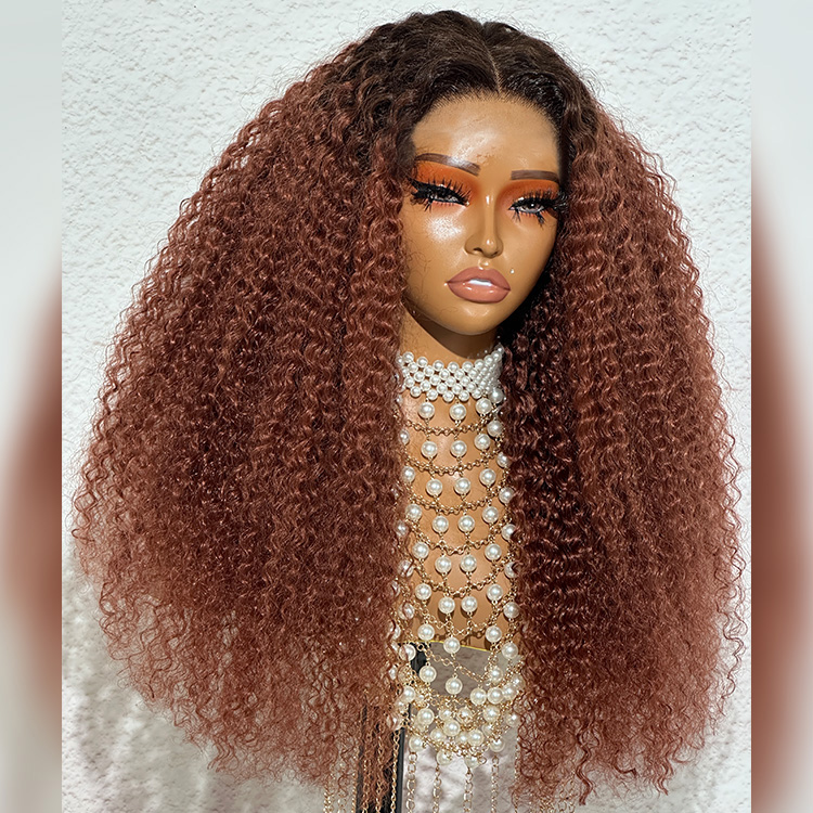 auburn curly wig