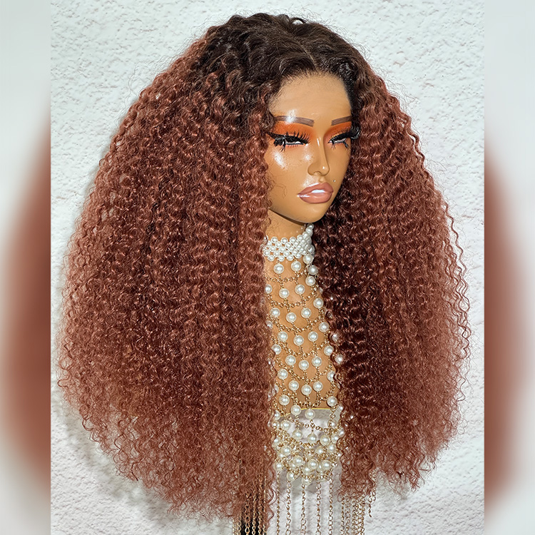 auburn curly wig