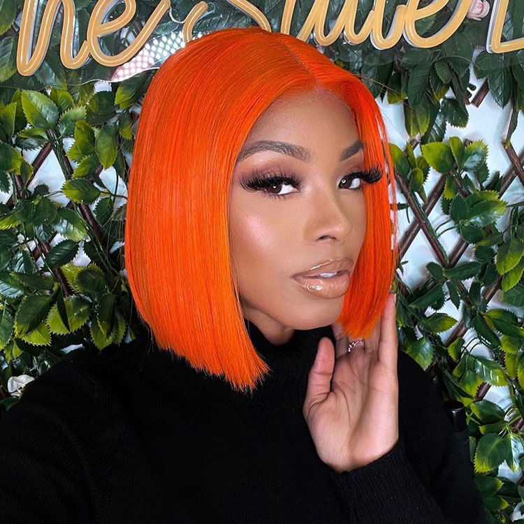 Orange Bob Lace Wigs