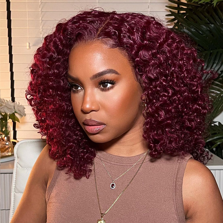 Burgundy Curly Wigs