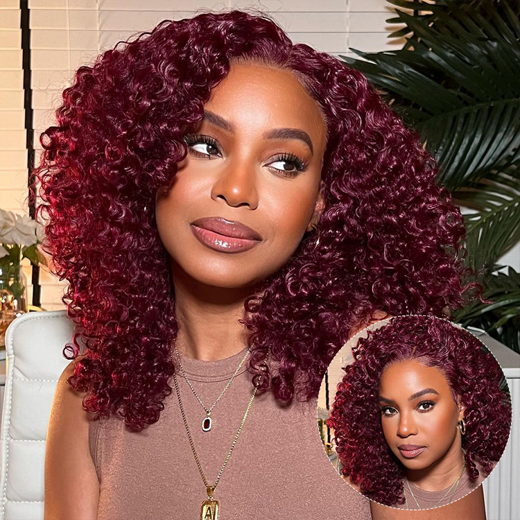 Burgundy Curly Wigs