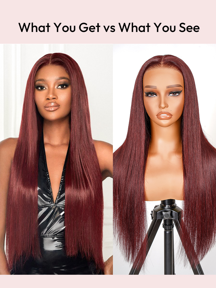 Cherry Cola Red Straight Wig