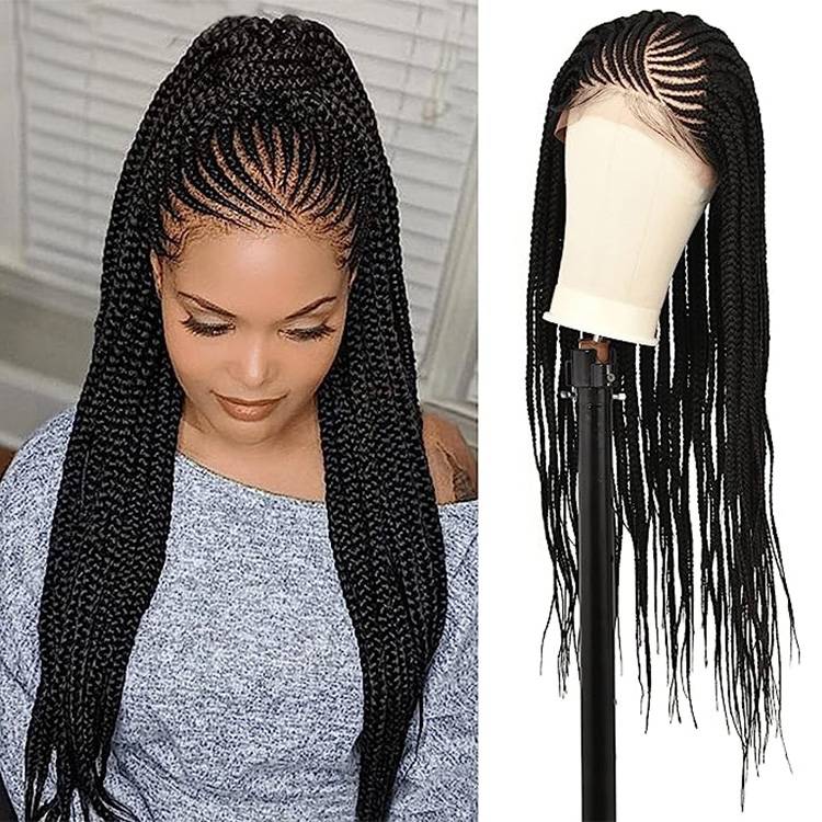 Long Black Synthetic Braided Wig