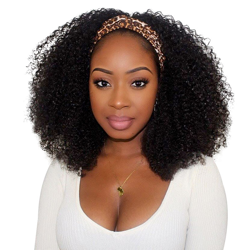 Afro Kinky Curly Headband Wigs