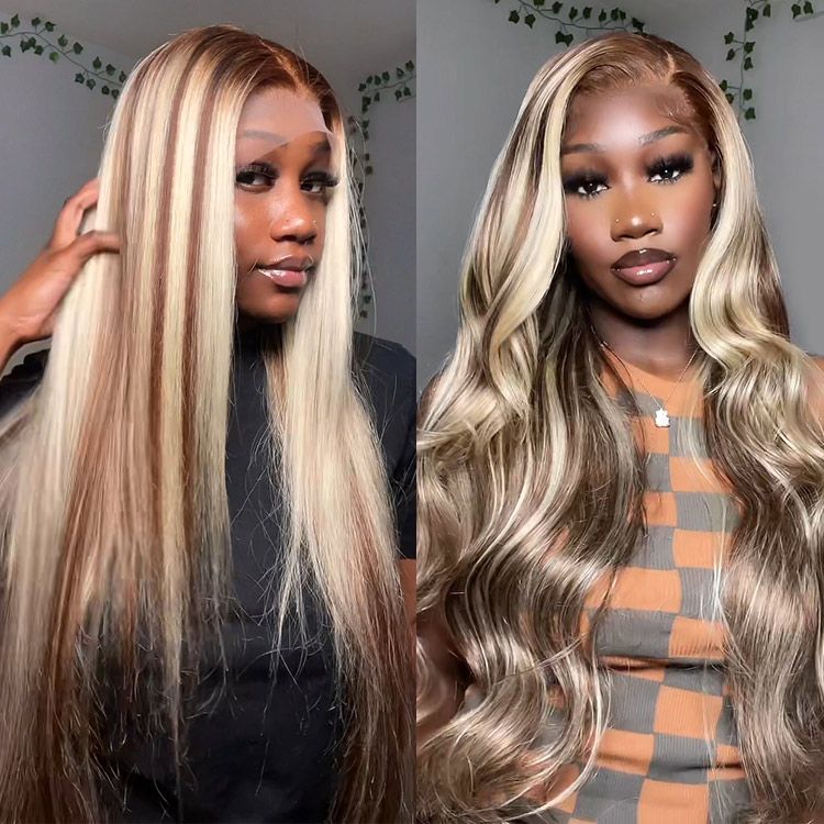 Brown Wig With Blonde Highlights