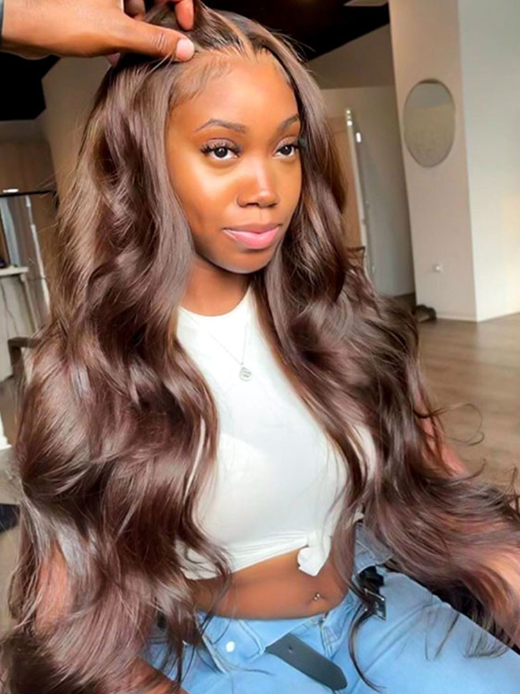 Ready To Go Wigs - Brown Wig Colored Super Invisible LY Lace Wigs Body Wave Brown Lace Front Wigs