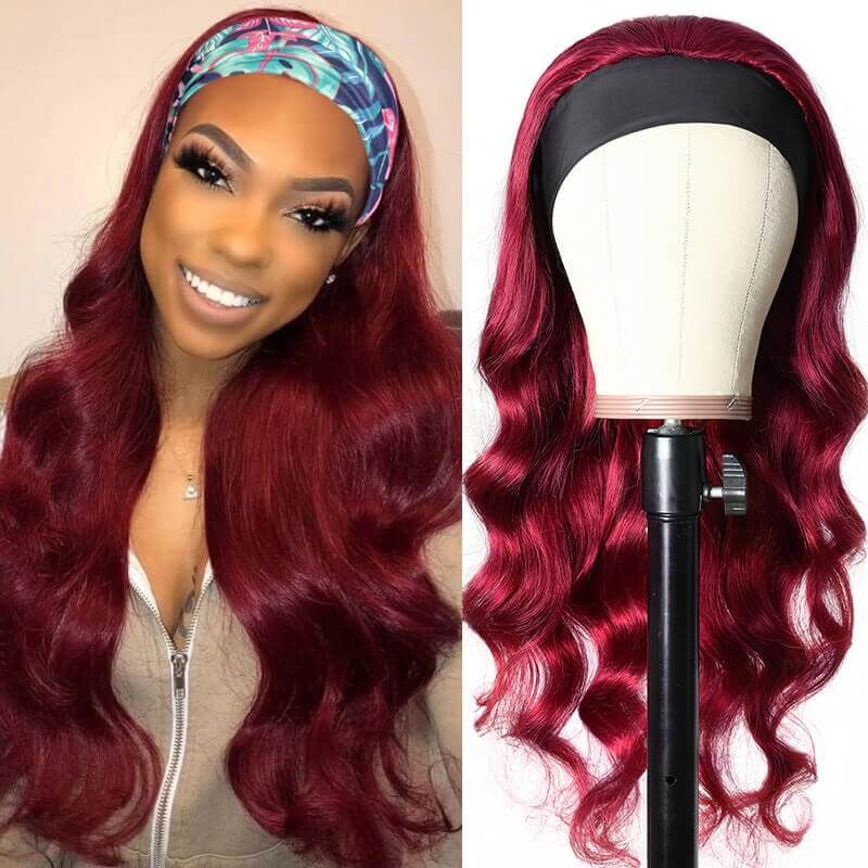 Burgundy Headband Wigs