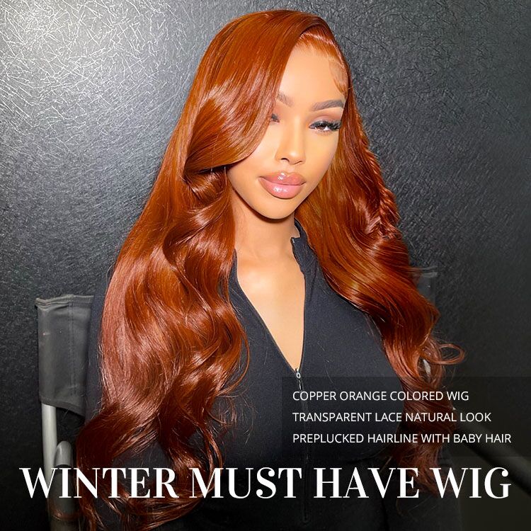 Body Wave Burnt Orange Wigs