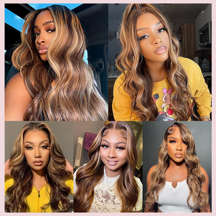 brown highlight wigs