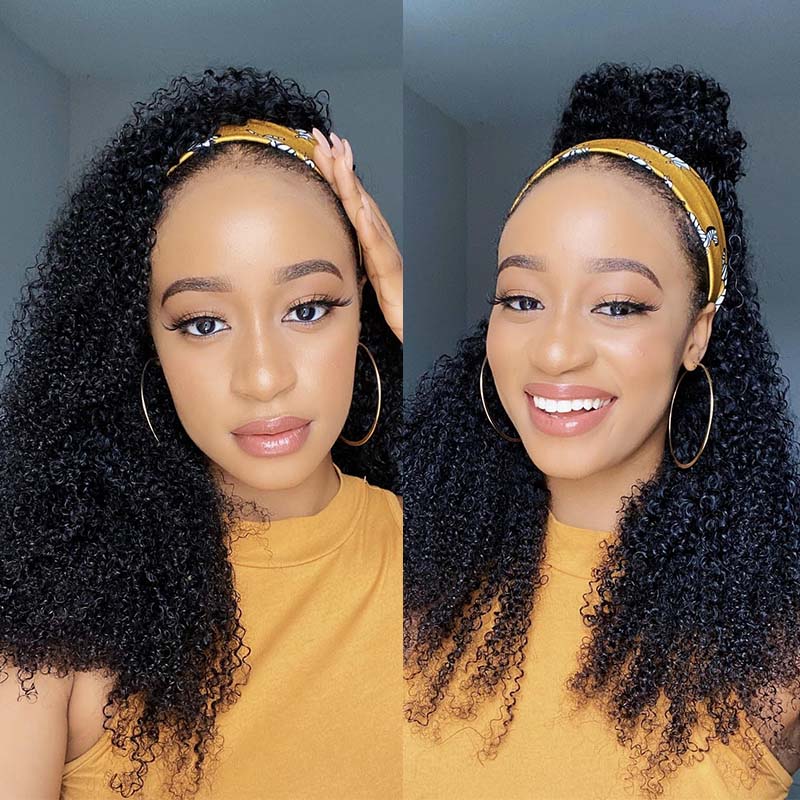 Kinky Curly Headband Wigs 