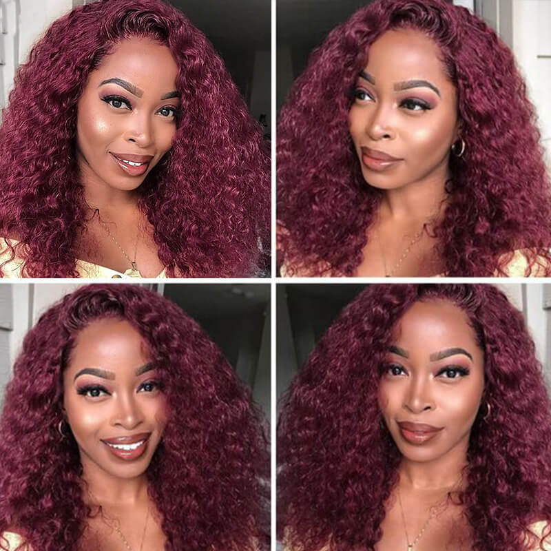 burgundy curly wig