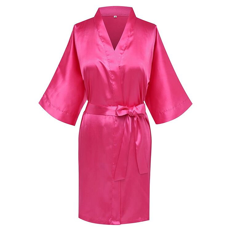 pink silk robe