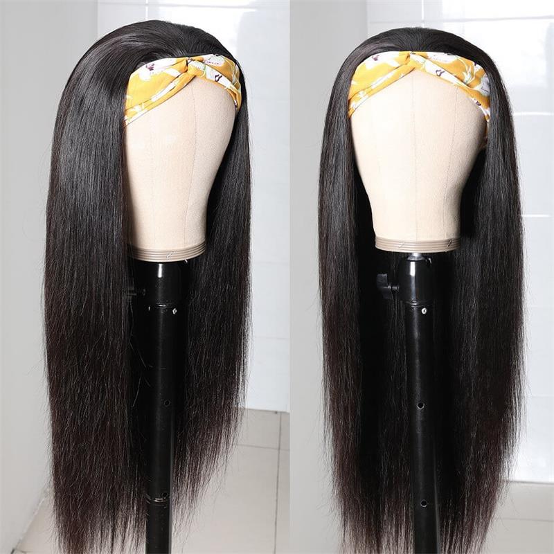 Straight Hair Head Band Wigs