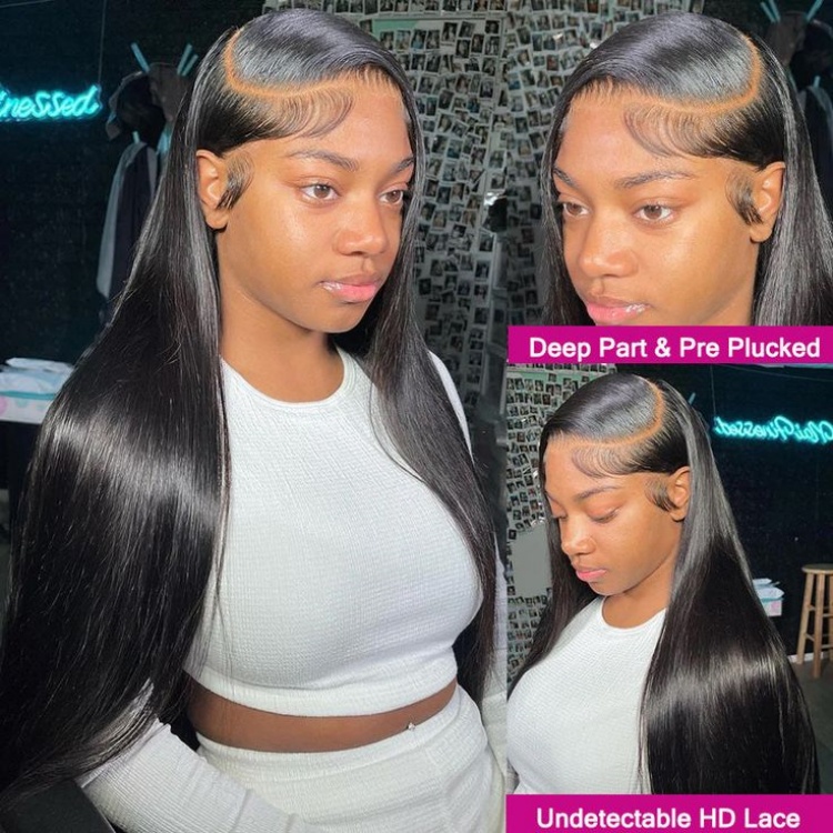 straight human hair wig