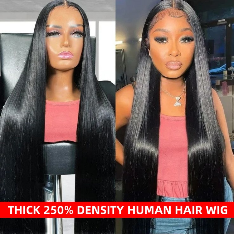 straight human hair wig