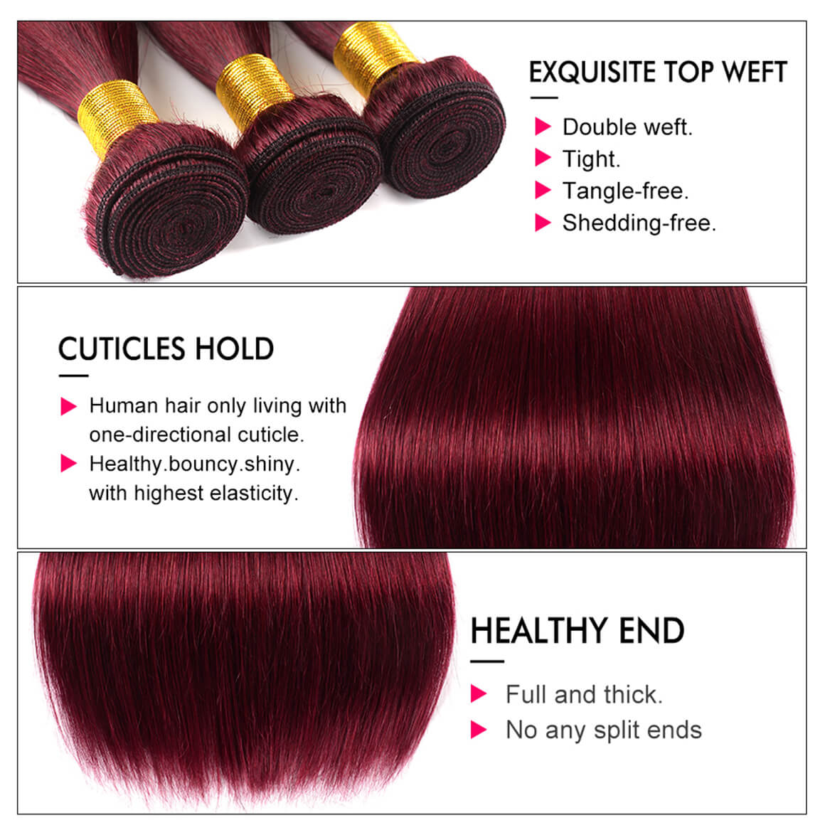 Red Virgin Straight Hair