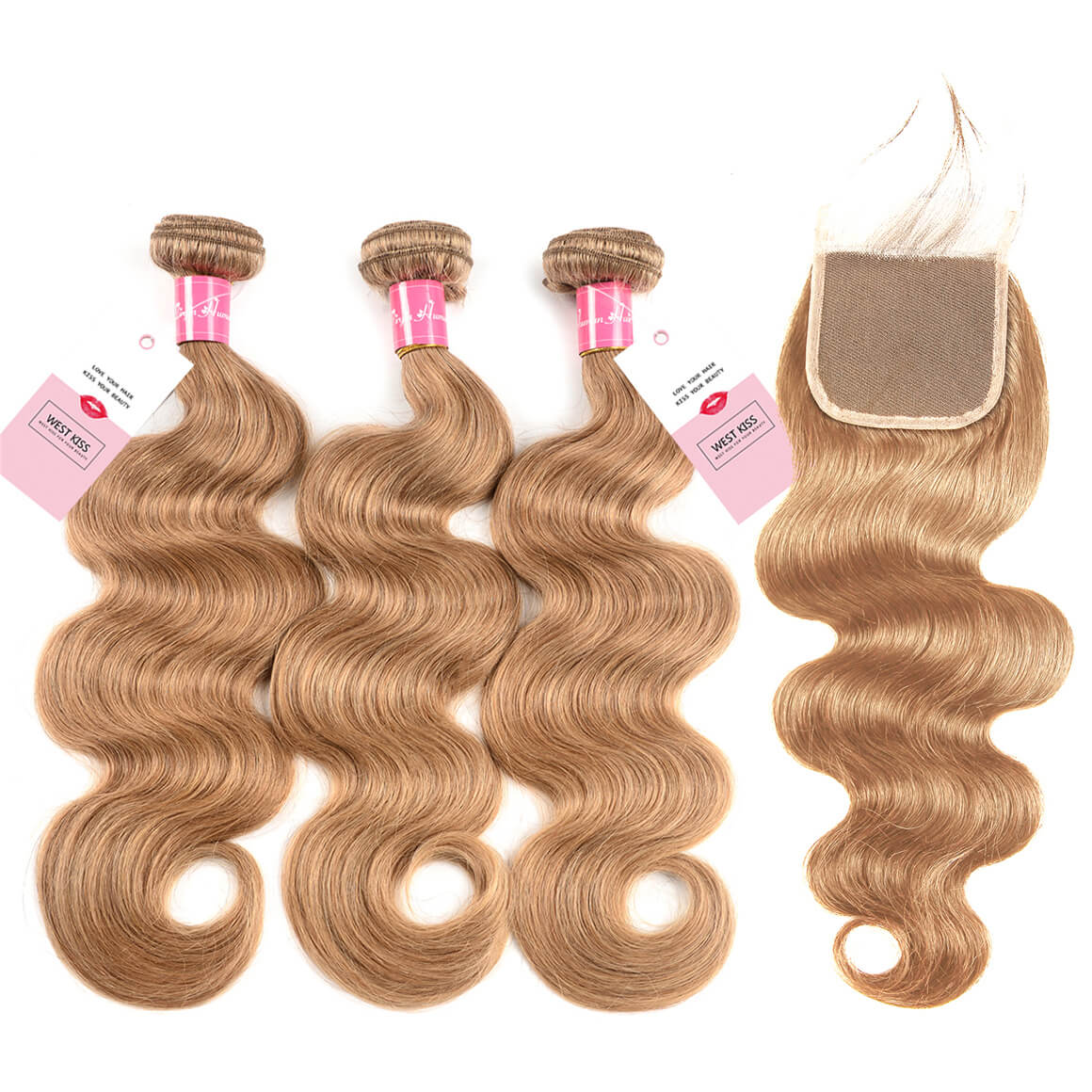 Honey Blonde Body Wave Weave 3 Bundles