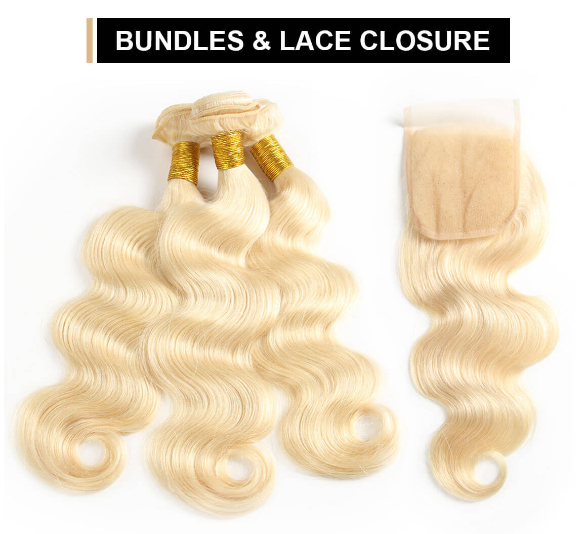 613 Blonde Hair Body Wave 3 Bundles