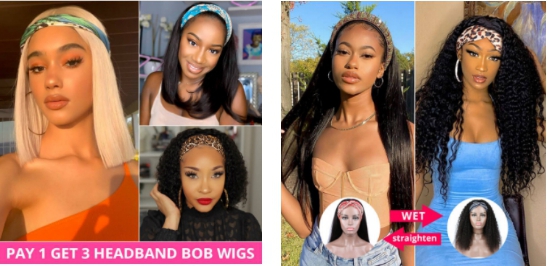 The African American Women Best Choice: Headband Wigs Human Hair