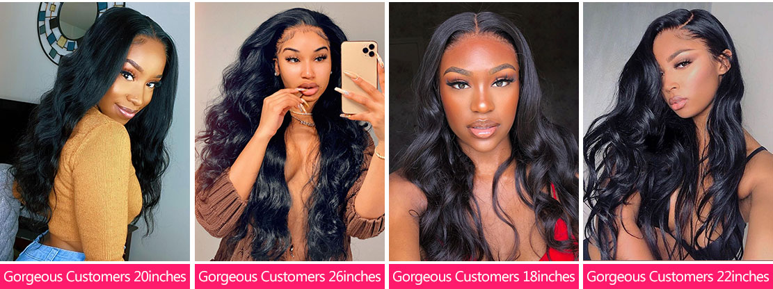 Gorgeous Customers Different Inches Of Body Wave 360 Lace Frontal Wigs